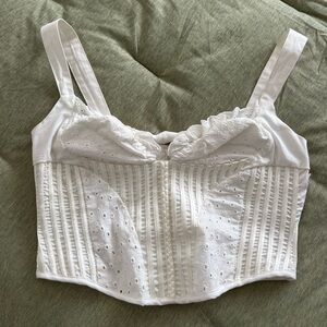 With Jean white corset top